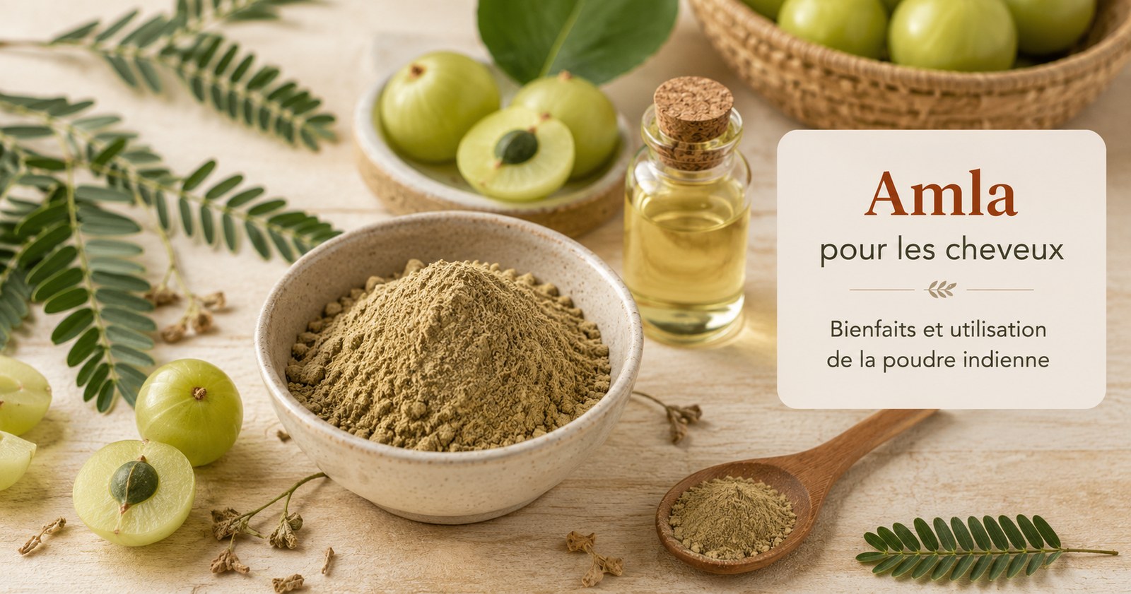 Poudre d’amla et fruits d’amla frais pour fortifier les cheveux
