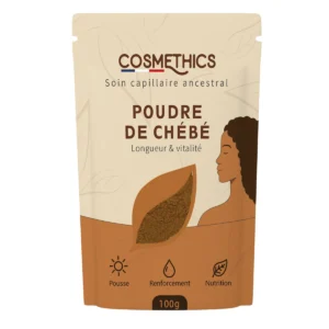 Sachet de poudre de chébé Cosmethics 100 g, soin capillaire longueur et vitalité