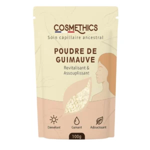 Sachet de poudre de guimauve Cosmethics 100 g, soin capillaire revitalisant et assouplissant